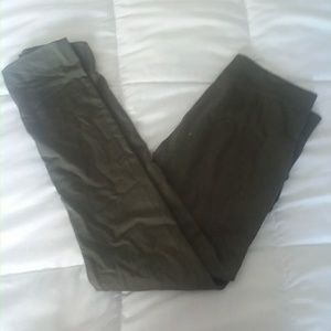 Olive Green Fleece Lined Leggings